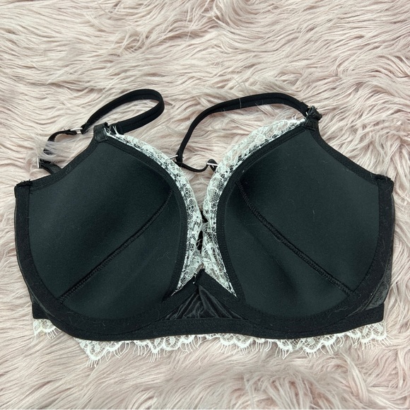 VICTORIA’S SECRET 34DD Very Sexy Faux Leather & Lace Lined Plunge Bra Like New! - Picture 3 of 11